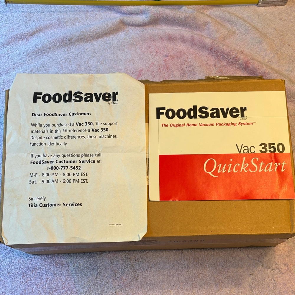 Vac 350 QuickStart Vacuum Sealer - NIB

VINTAGE!

Thanks for looking!